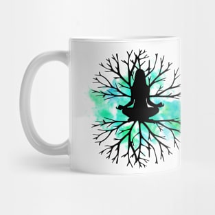 meditating in green Mug